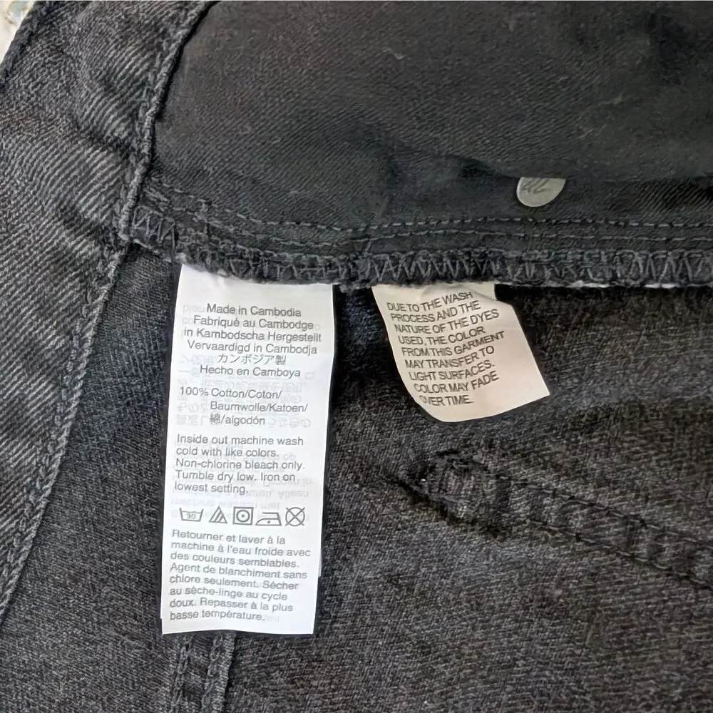 Madewell Skirt Womens Size 29 Black Rigid Denim A-Line Full Zip Front Miniskirt